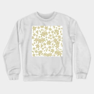 Lily Flower Pattern in Khaki Crewneck Sweatshirt